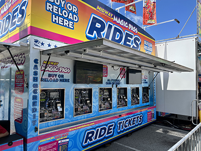 kiosk for fest carnival ride tickets